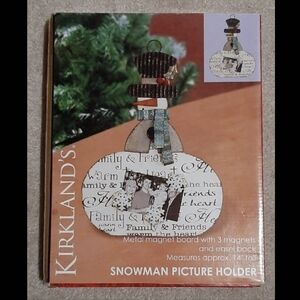 Snowman picture holder with magnets and easel back